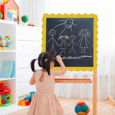 Yousheng Scalloped Bulletin Board Border Vibrant Color Simple Installation Shiny DIY Decorative Roll Bulletin Board Border