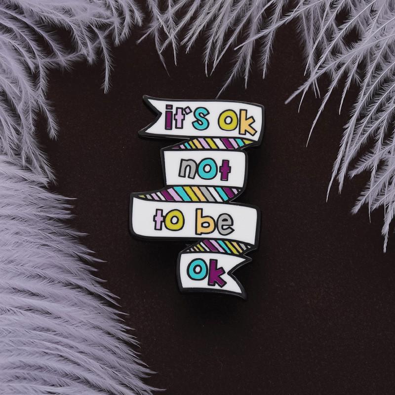 Creative Cartoon Letter Enamel Brooch Personalized Cute Simple English Design Metal Badge