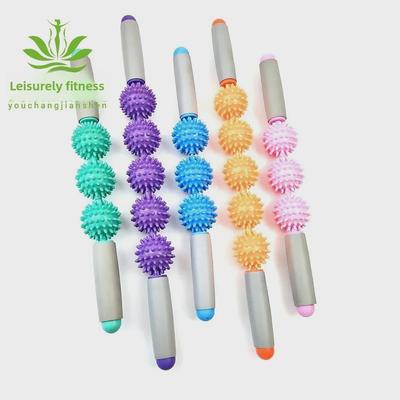 Hedgehog Massage Roller: Yoga Fitness Stick with Thorn Balls for Muscle Relaxation (3 or 5 Ball Options)