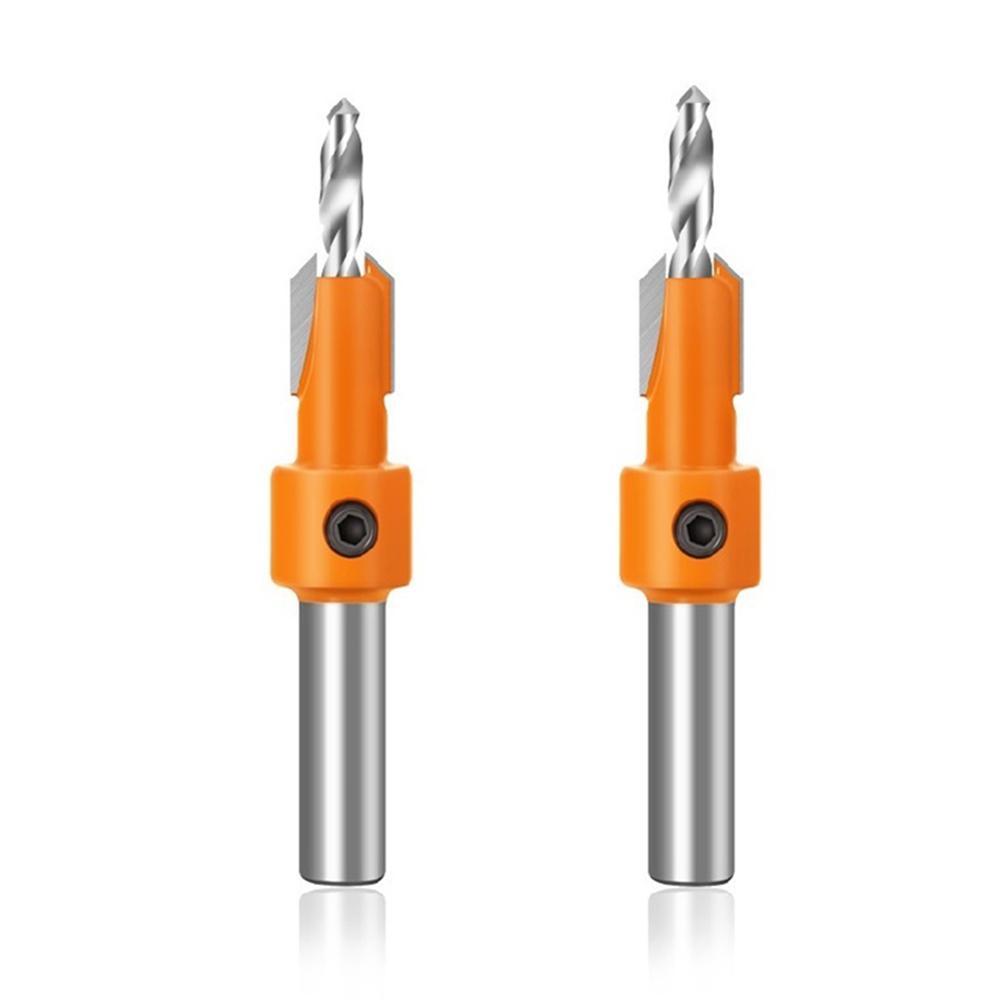 4pcs HSS Countersink Drill Bit Set Screw Woodworking Chamfer W/ Wrench Screw Acc