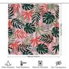 Modern Tropical Greenery Shower Curtain Pink With Green Red Leaves Bathroom Decor For Home Decoration Supplies (128 Characters)