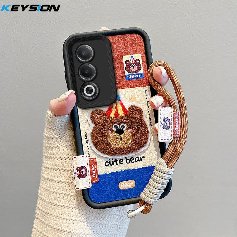 

KEYSION Мультяшный Милый Плюшевый Вышитый Чехол для OPPO A3 Pro 5G со Шнурком Силиконовый Противоударный Чехол для Телефона для OPPO A3 Pro 5G for OPPO A3 Pro 5G
