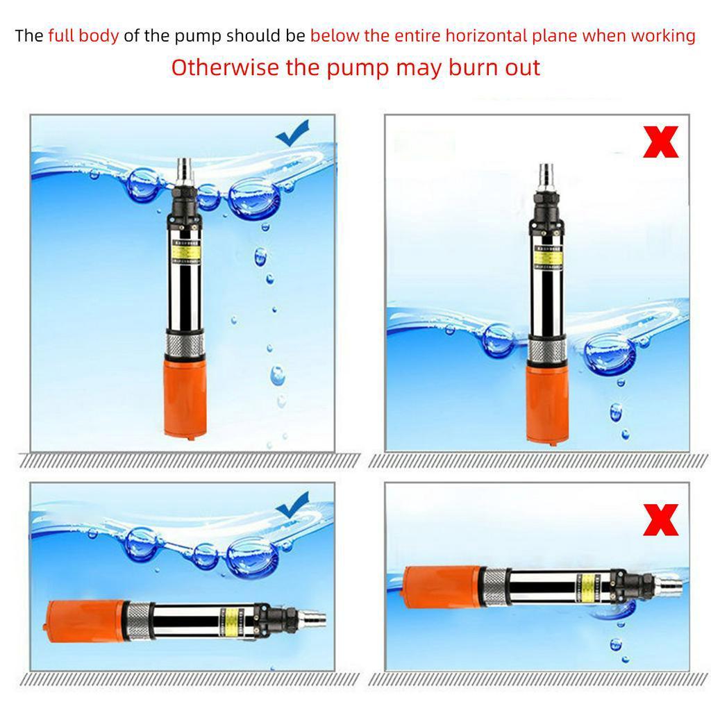 600W Solar Water Pump 45M Max Lift Deep Well Pump Submersible Alternative Energy Agricultural Irrigation Garden
