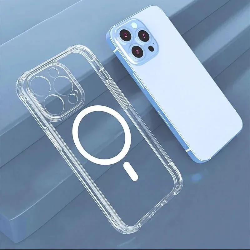 For Magsafe Original Transparent Silicone Case For iPhone 17 16 15 14 13 12 11 Pro Max Plus Phone Magnetic Wireless Charge Cover