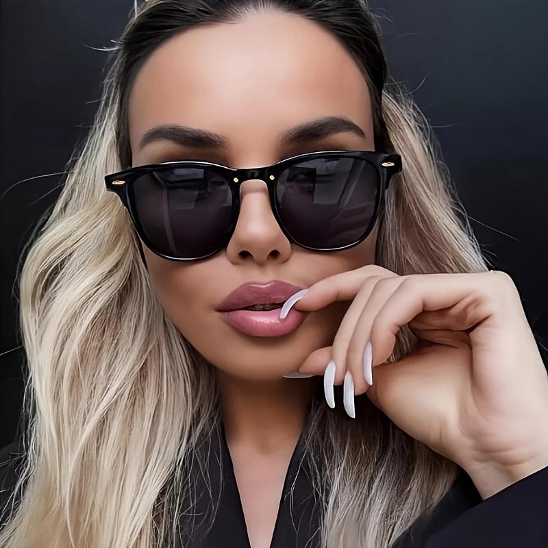Protective Glasses Fashion Square Sunglasses Women Cat Eye Brand Desgin Sun Glasses Black Rivet Female Shades Eyeglasses UV400