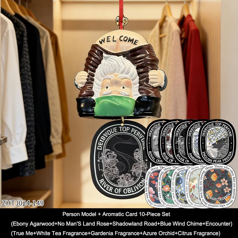 Creative Santa Claus Pendant Ornament with Fragrant Cards Wardrobe Car Pendant with Long-Lasting Fragrance Decoration Gift