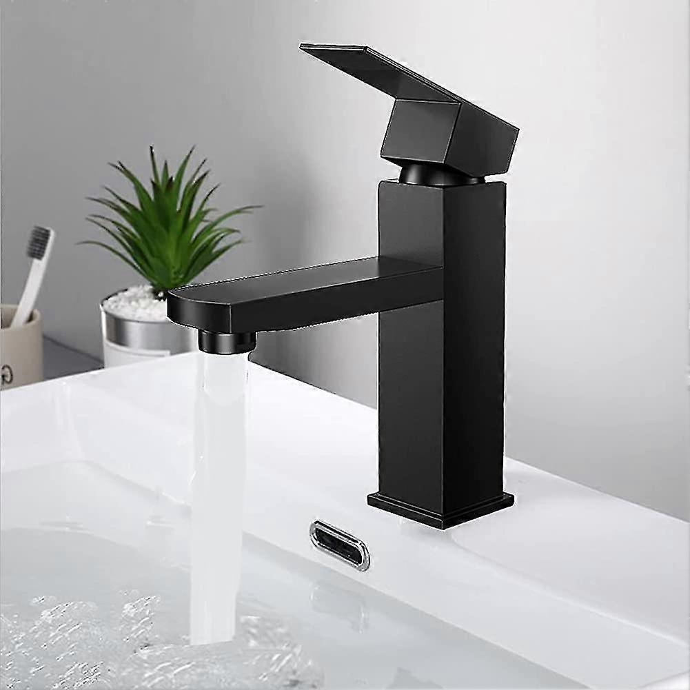 Black Bathroom Faucet Single Handle, Single Hole Bathroom Sink Faucet, Rv