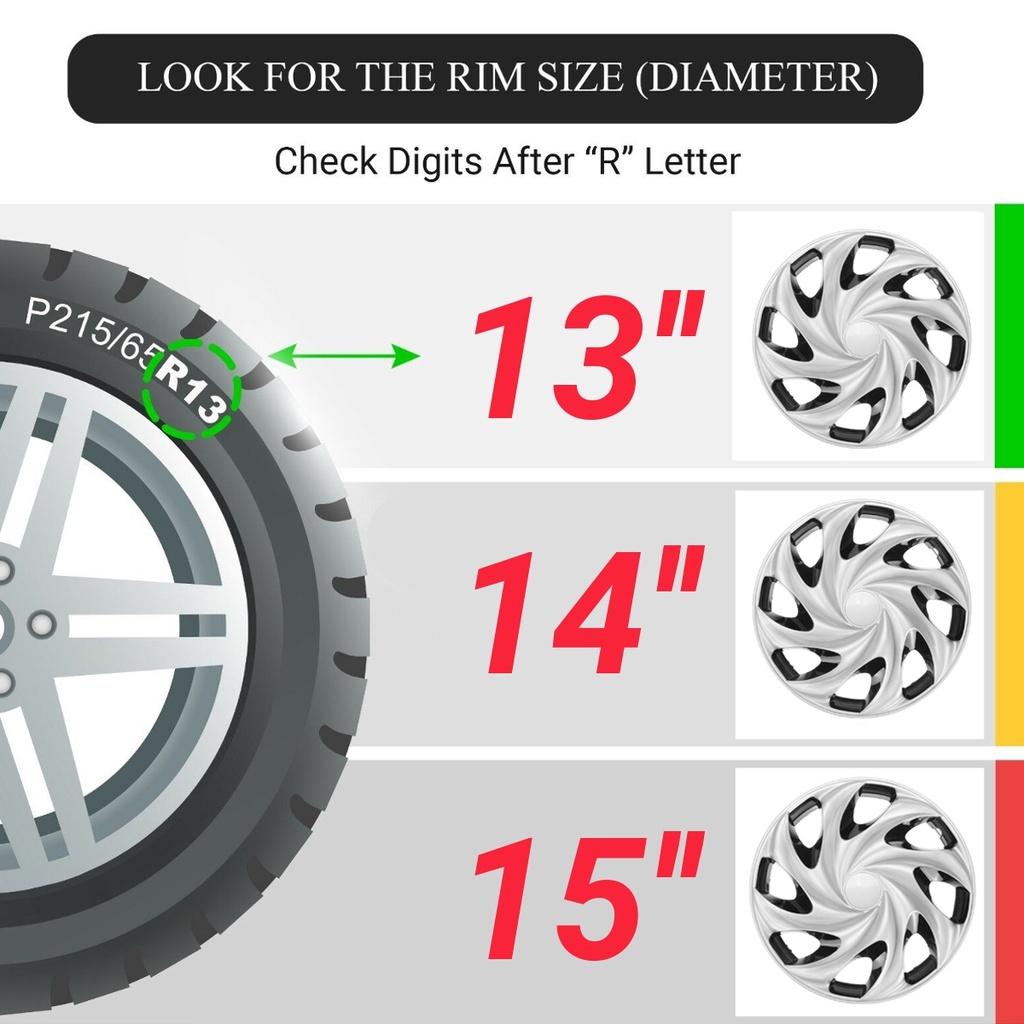 13" 14" 15" 4PCS Automobile Hubcap Wheel Cover Wheel Trims Hub Tuning Center Cap Hub for Universal Car Wheel Cap Car Replacement Hubcap