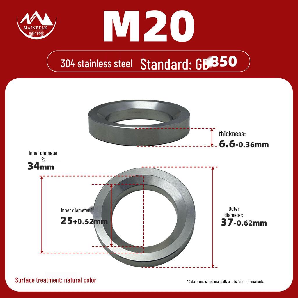 GB850 Tapered Washer: 304 Stainless Steel, High-Strength, Concave-Convex, for Fish Eye Bearings.