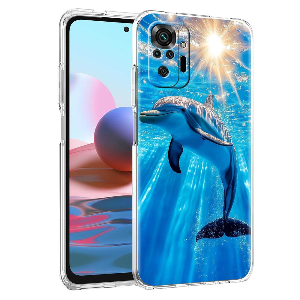 Phone Case For Xiaomi Redmi Note 15 14 5G 13 12 10 11 Pro Plus 4G 14C 13C 12C Soft TPU Cover Ocean Dolphin