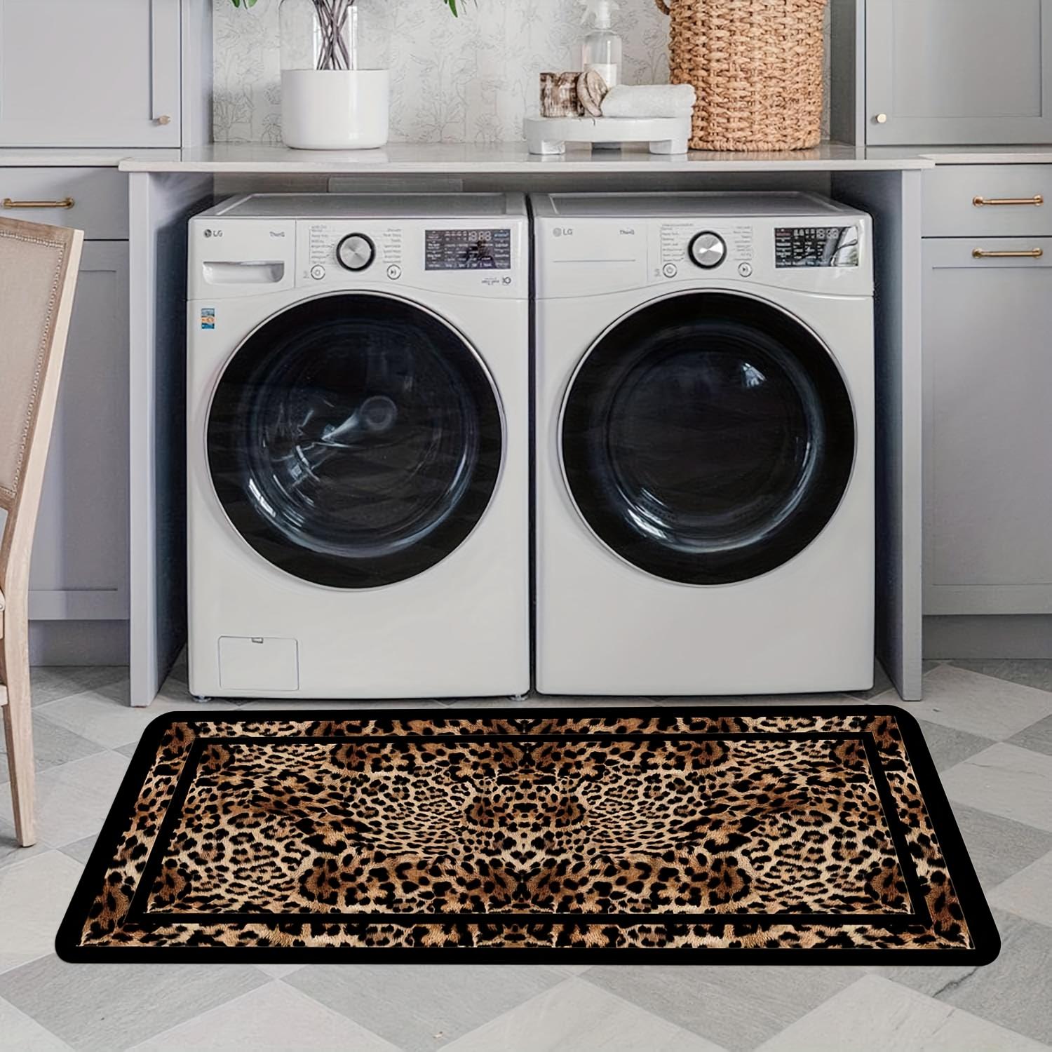1 Stück Anti-Ermüdungs-Küchenteppiche Vintage Elegant Leopardenmuster Wasserdicht Rutschfest Dick Gepolsterte Matte 60*180cm