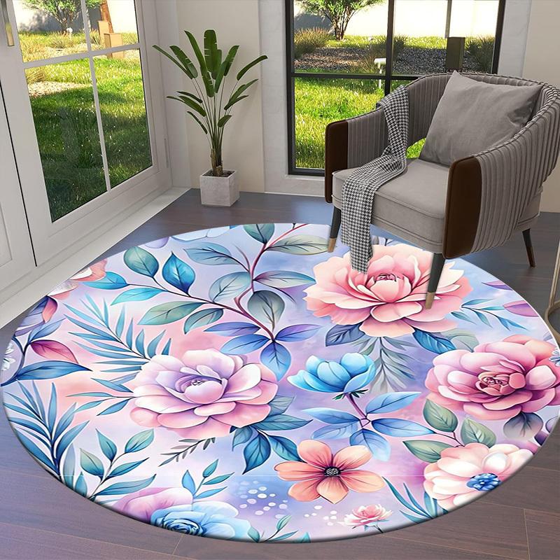 1pc Office Carpet Chair Mats Pastel Floral Pattern Perfect for Decorating Office Chairss, Or Bedrooms.YDT428