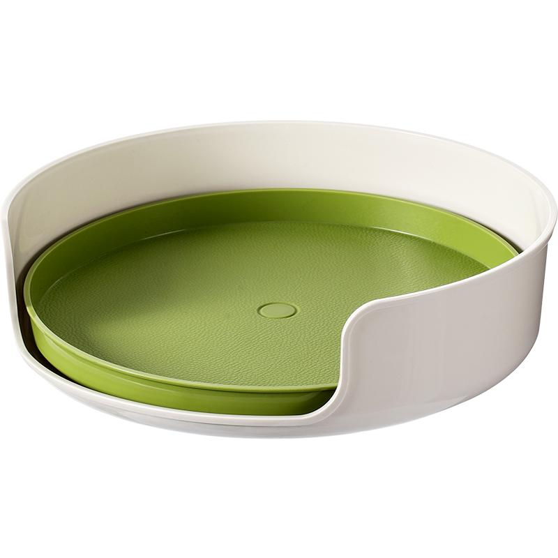 

Large-Opening Rotating Kitchen Condiment Storage Tray Countertop Shelf Multi-Functional Seasoning Storage Tray for Cosmetics білий