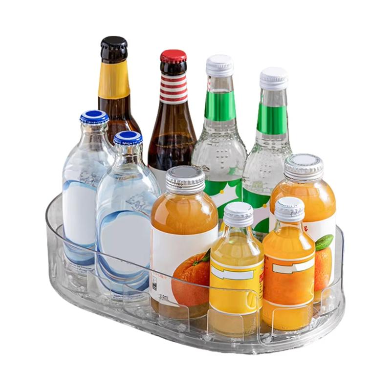 

A25F-Refrigerator Organizer Turntable Rotating Storage Rack Fridge Storage Box For Cabinet Kitchen Refrigerator прозрачный