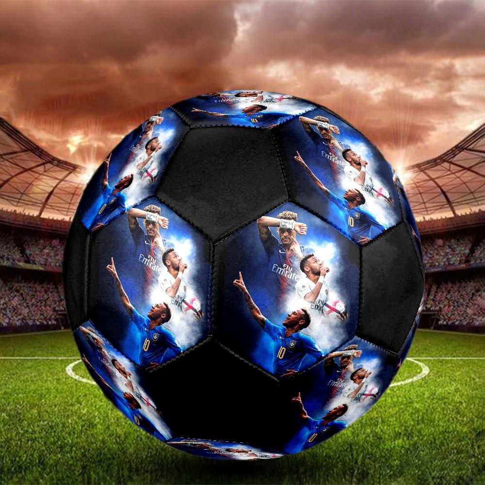 Neymar Printed Size 5 Soccer Ball, Machine-Stitched PVC, Durable & High Bounce, All Ages Fit, Fan Merchandise, Matches & Outdoor Use.