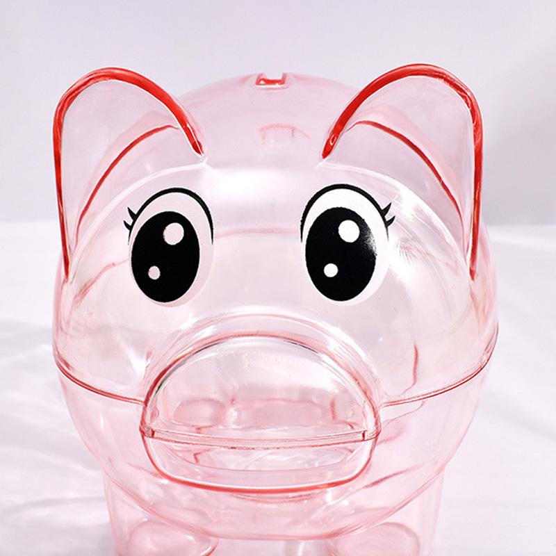 1PC Collectible Saving Box Reusable Coin Money Cash Transparent Money Box For Gift Kids Pig Figure Ornament Storage Bank