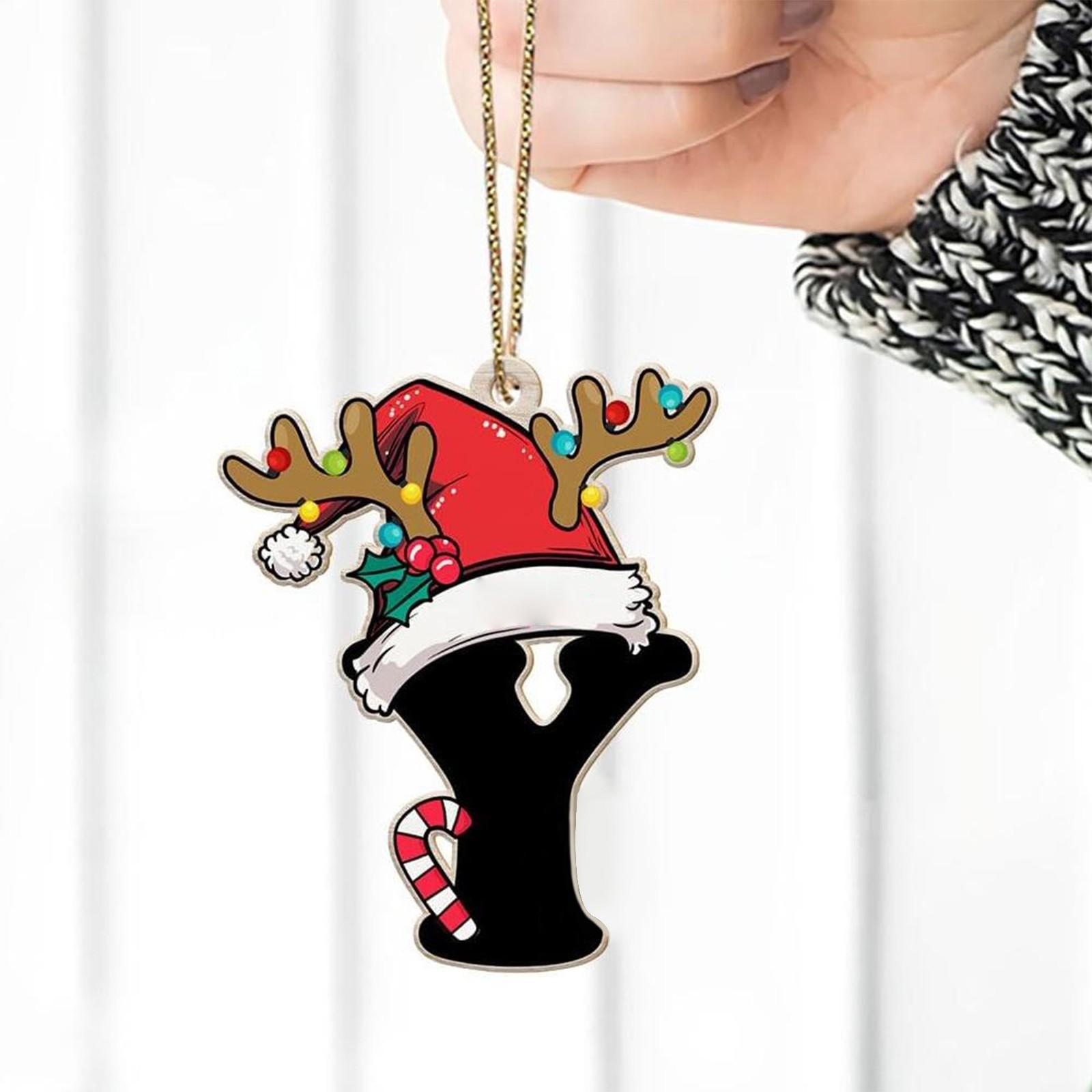 

26 букв, украшение на рождественскую елку, рождественская подвеска, сделай сам, подвеска в виде алфавита, атмосферное украшение, буквы на рождественскую елку, 1 шт. One Size