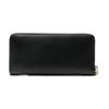 MICHAEL KORS Gold Metal Logo Calfskin Wallet Women's Black