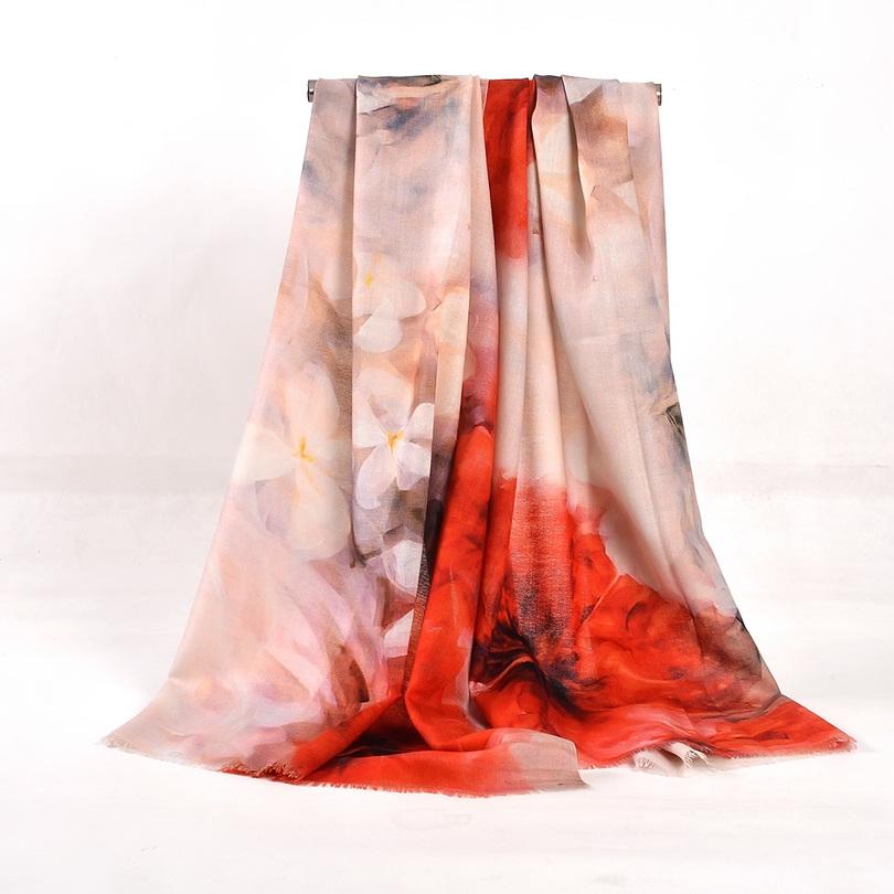 Pure Wool Scarves New Design Plus Size Wool Scarf Wraps Fashion Elegant Brand Pashmina Women All-Match Warm Winter Scarf Shawl