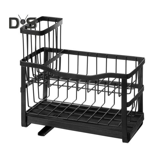 

Держатель для губки, органайзер для кухонной мойки с поддоном для сбора капель, многоцелевой держатель для посуды большой емкости, щетка для мытья посуды, полка A