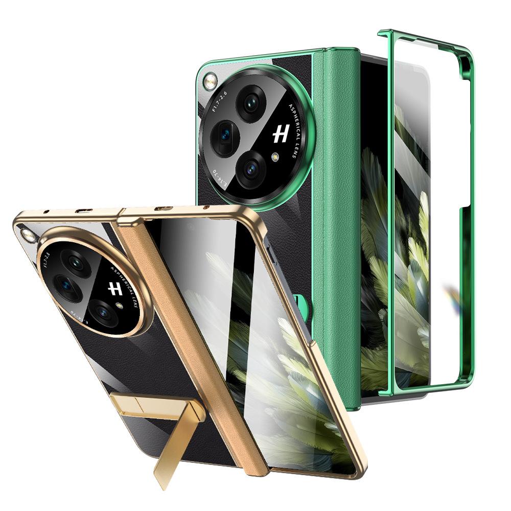 For Oppo Find N3 Case Clear Hinge Camera Lens Screen Protector Full Protection Metal Stand Cover