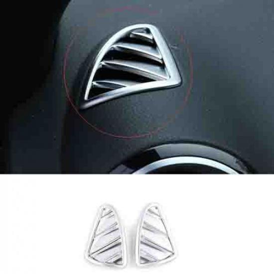 trument L&R Air Outlet 2PCS Vent Trim For Benz GLA W156 20- ABS Silver