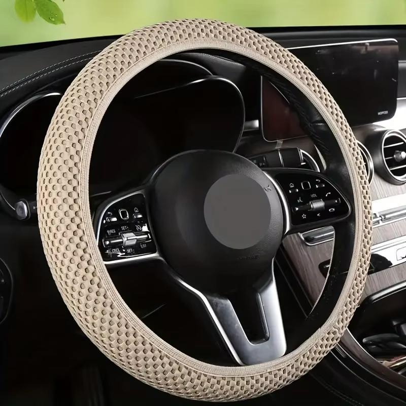 No Inner Ring Ice Silk Elastic Car Steering Wheel Cover Breathable Comfortable All-Season Grip Cover