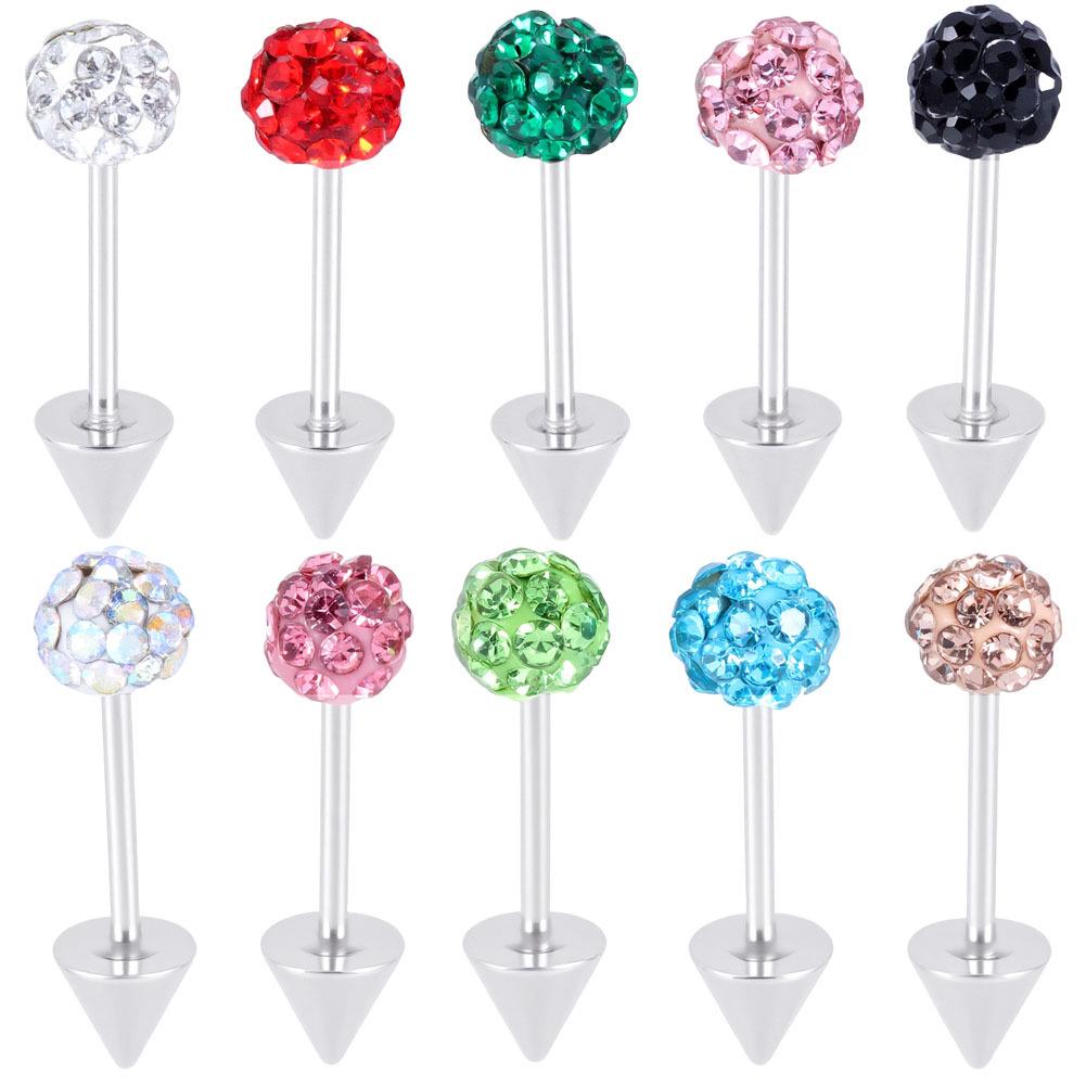 Double-Headed Titanium Steel Ear Spike Cartilage Stud for Upper Helix Piercing