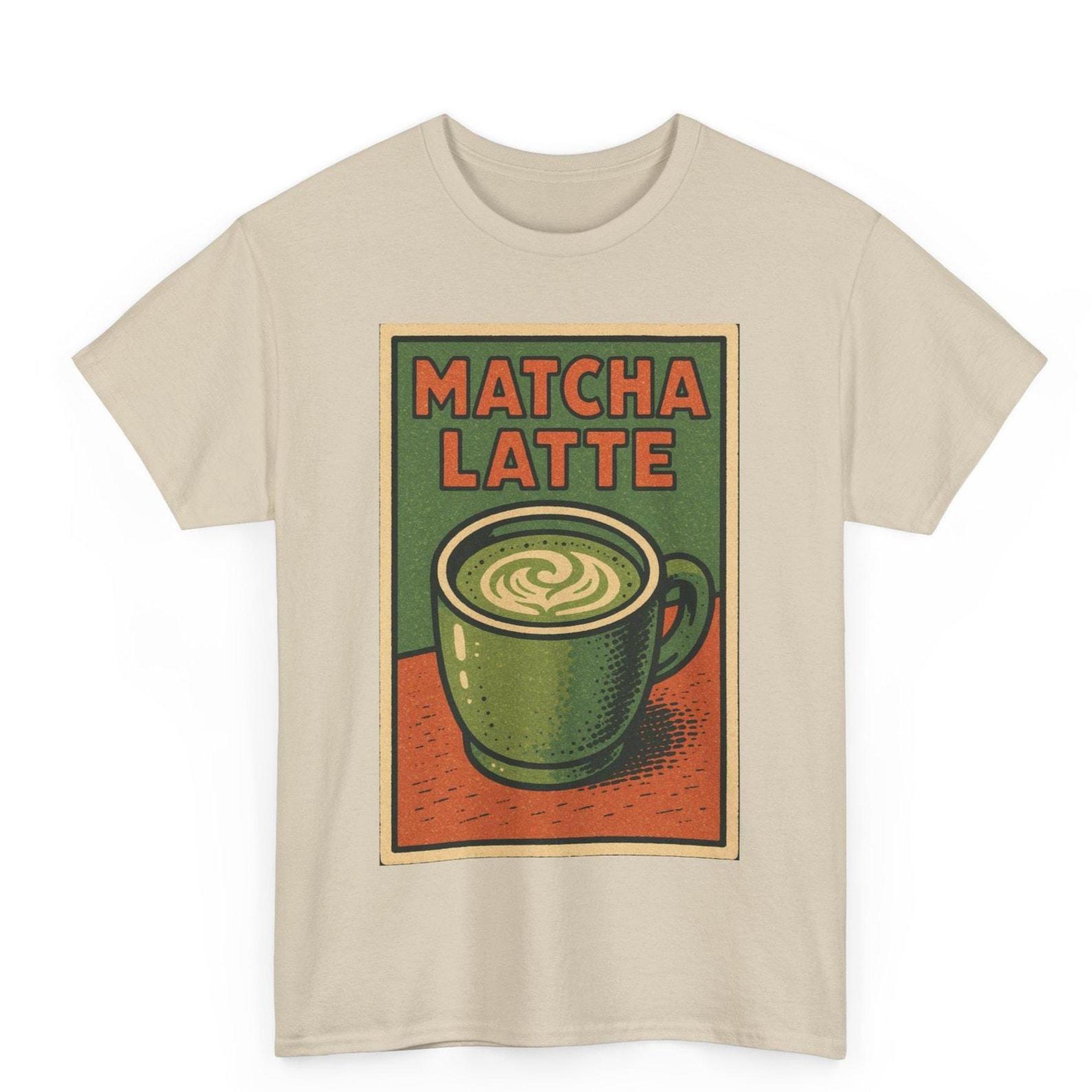 Matcha Latte T-Shirt: Retro Comic Green Tea Graphic Tee M