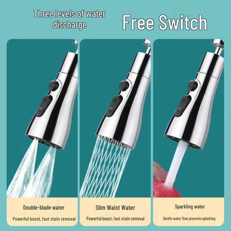 Universal Swivel Kitchen Faucet Extender - Anti-Splash Vegetable Sink Shower Head