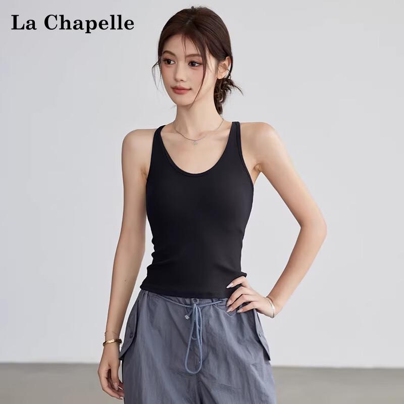 La Chapelle Women s Padded Ribbed Racerback Sports Vest M