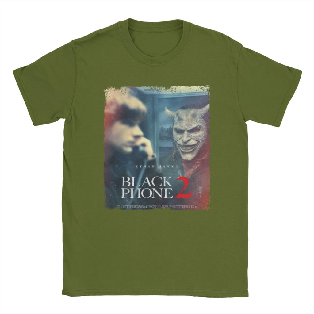 2025 Black Phone 2 Movies Poster T-Shirt  Leisure T-Shirts Short-Sleeve Tops Summer 100 Cotton Comfortable 5XL 6XL Clothing