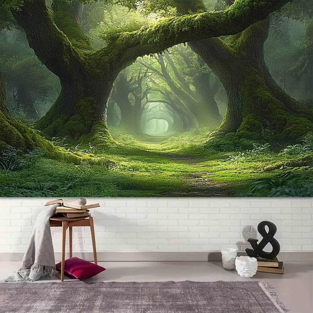 1-Piece Photography Background Banner - Beautiful Forest Trail Atmosphere 2D Flat Background Cloth