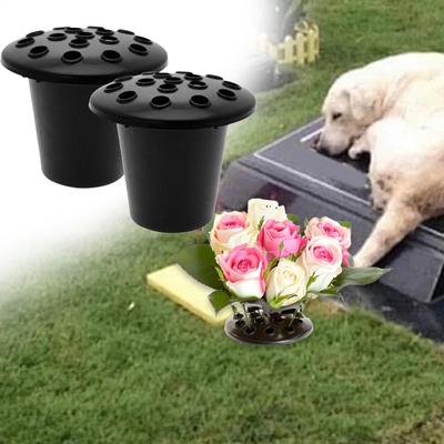 2Pcs Memorial Friedhof Vasen, Grab Blume Halter Floral Topf Grab Vasen für