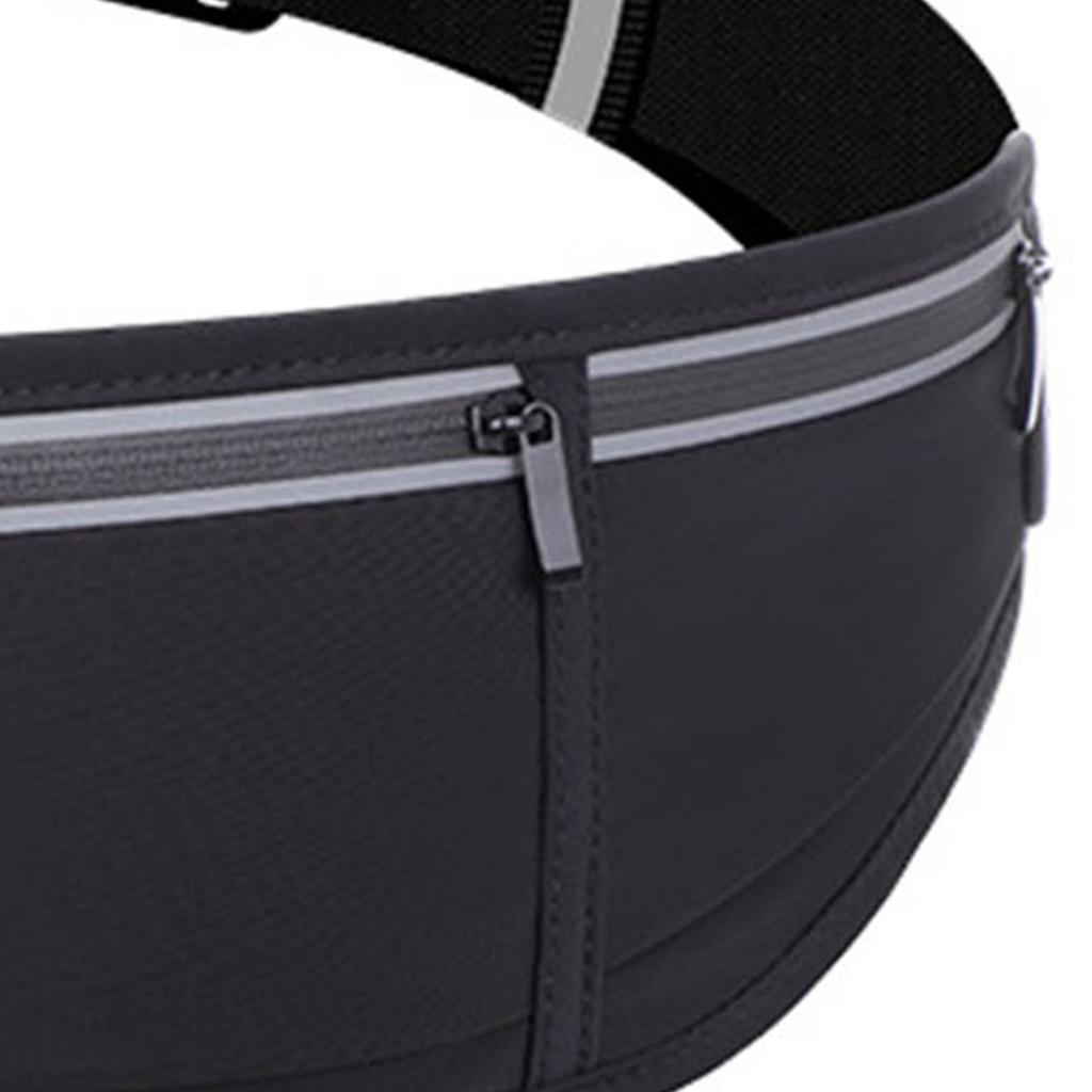 Waist Bag Nylon Large Capacity Waterproof Elastic Lightweight Fanny Pack for Fitness Sports Exercise Black