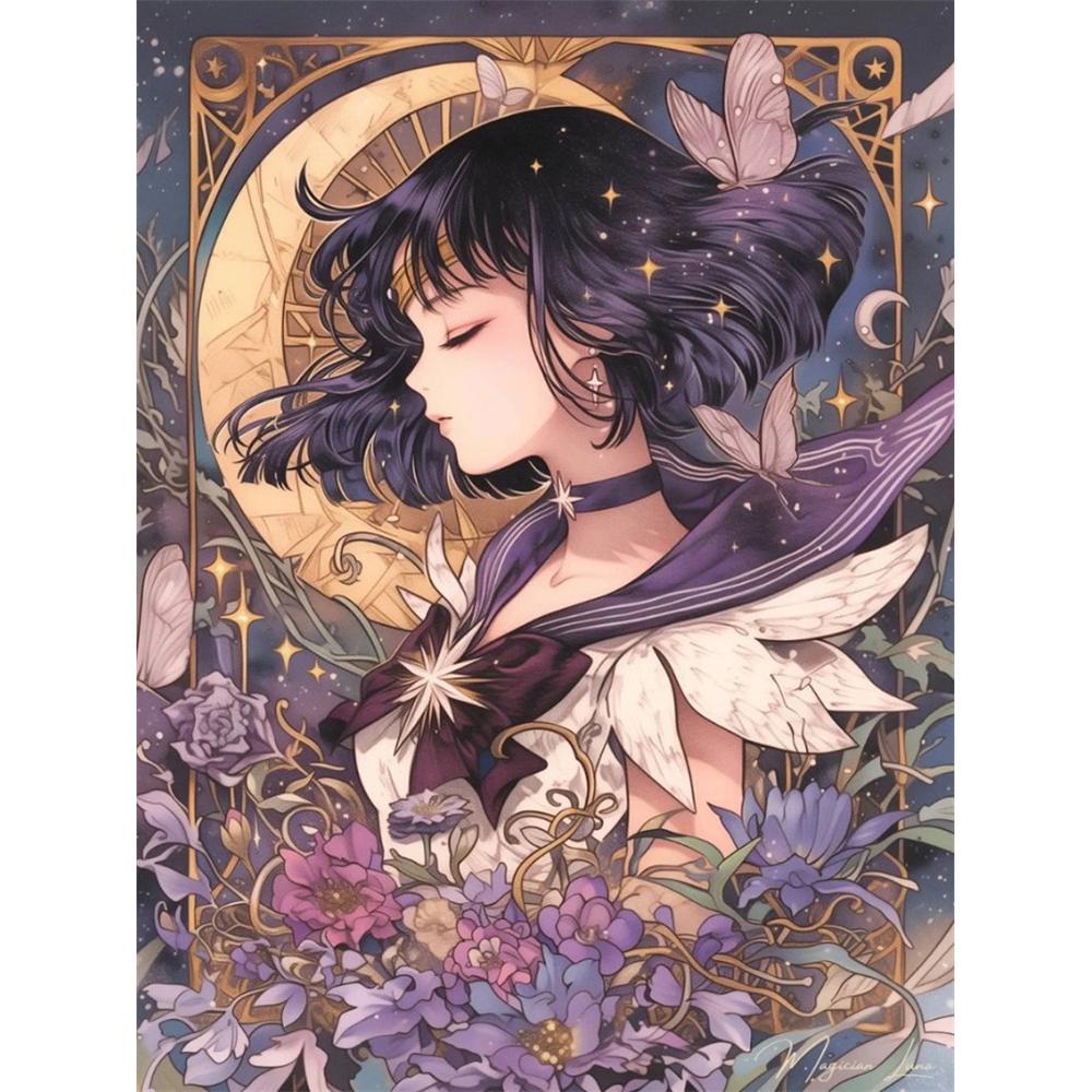 Cartoon Girl Diamond Painting Beauty Girl Warrior Sticking Embroidery Handmade DIY Mosaic Home Decoration Gift