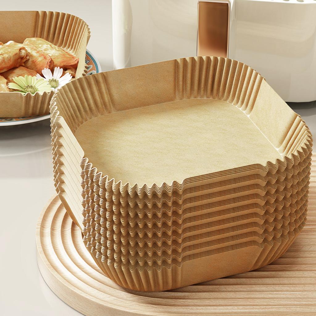 200pcs 5-7QT Air Fryer Paper Liners High Temp Resistant Food Grade Square Disposable Non Stick Microwave Safe Quick Clean