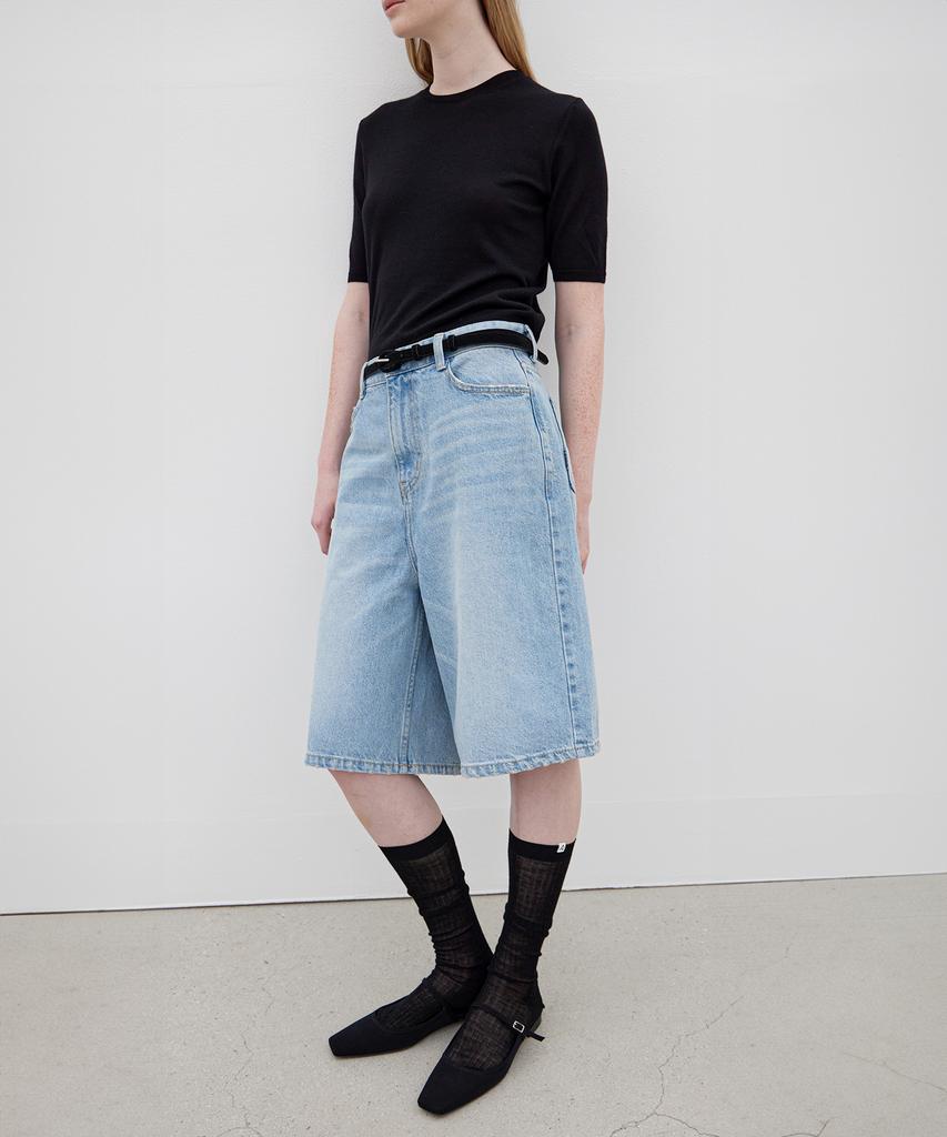Leuba Relaxed Wide Bermuda Denim - Light Blue