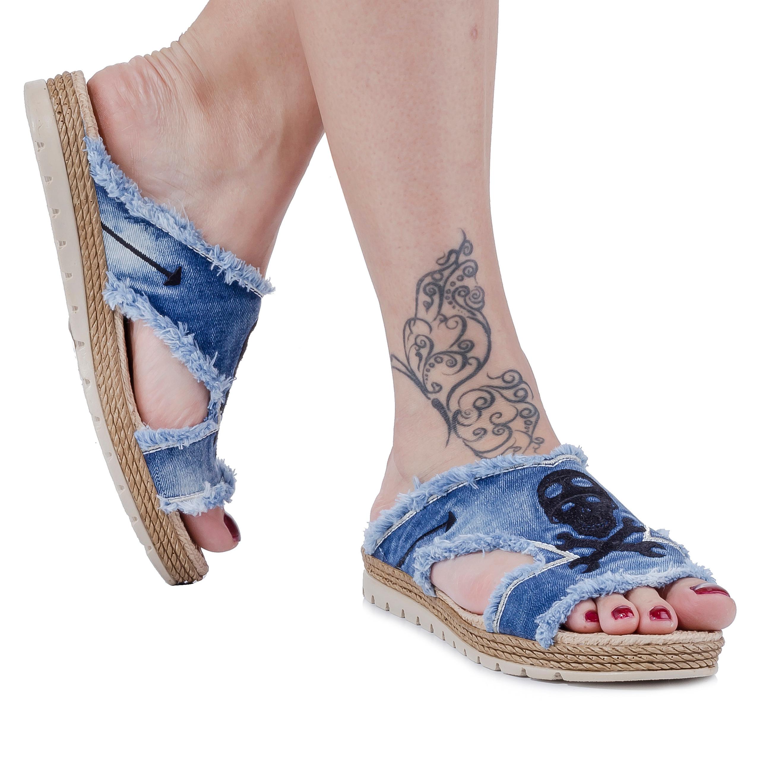 

Женские тапочки Джинсовая обувь, Женские кроссовки ручной работы / женские сандалии 36 синий