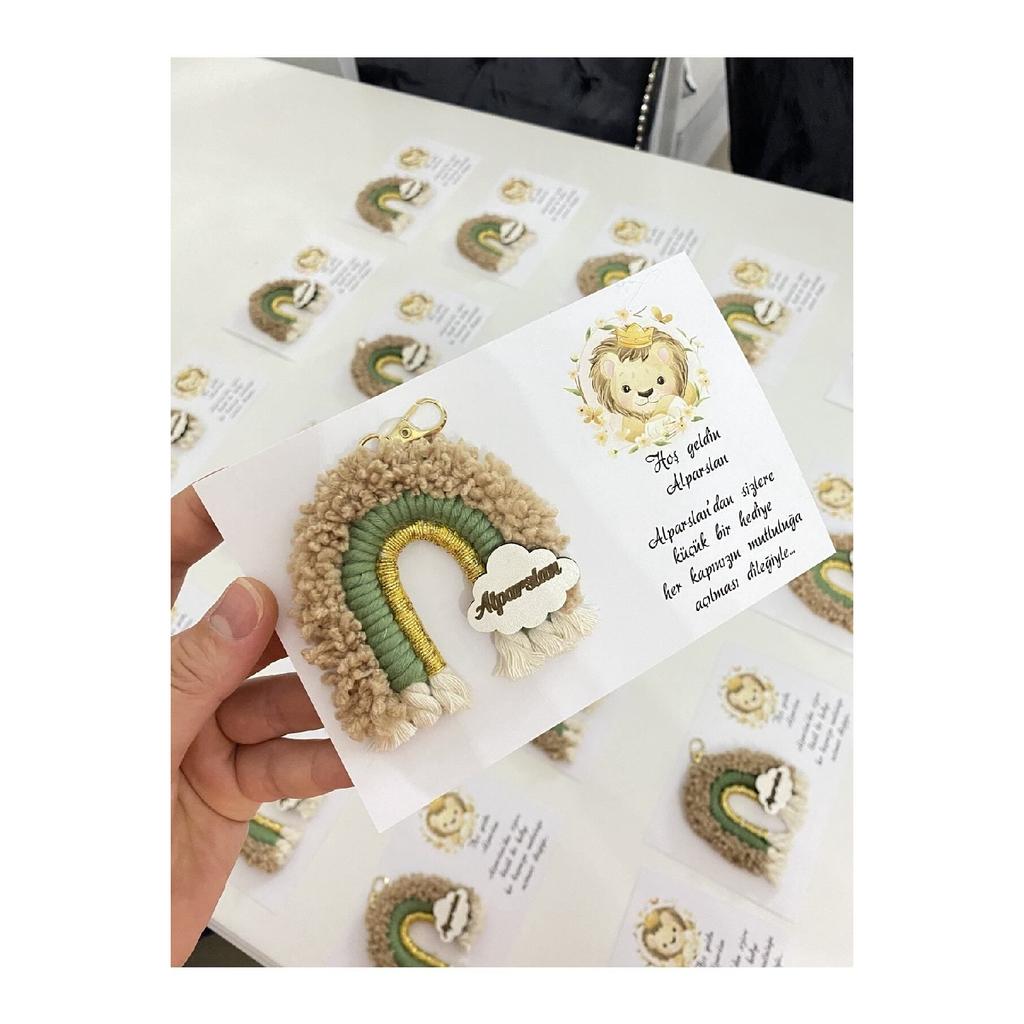 Makramee Regenbogen Schlüsselanhänger