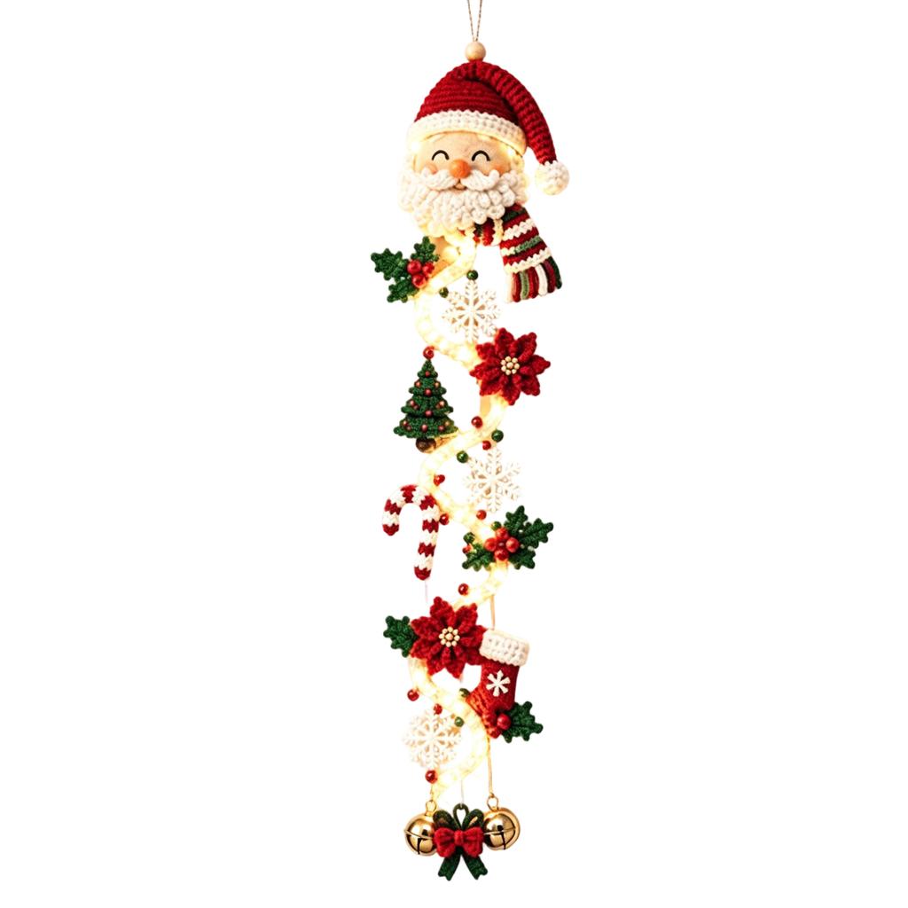 Light-Up Christmas Door Hanging Decoration Ornament for Front Door and Entryway