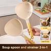 2In1 Soup Ladle & Colander Big Size High Heat Resistant Kitchen Ladle Strainer Efficient Draining Long Handle1/2/3/5Pcs