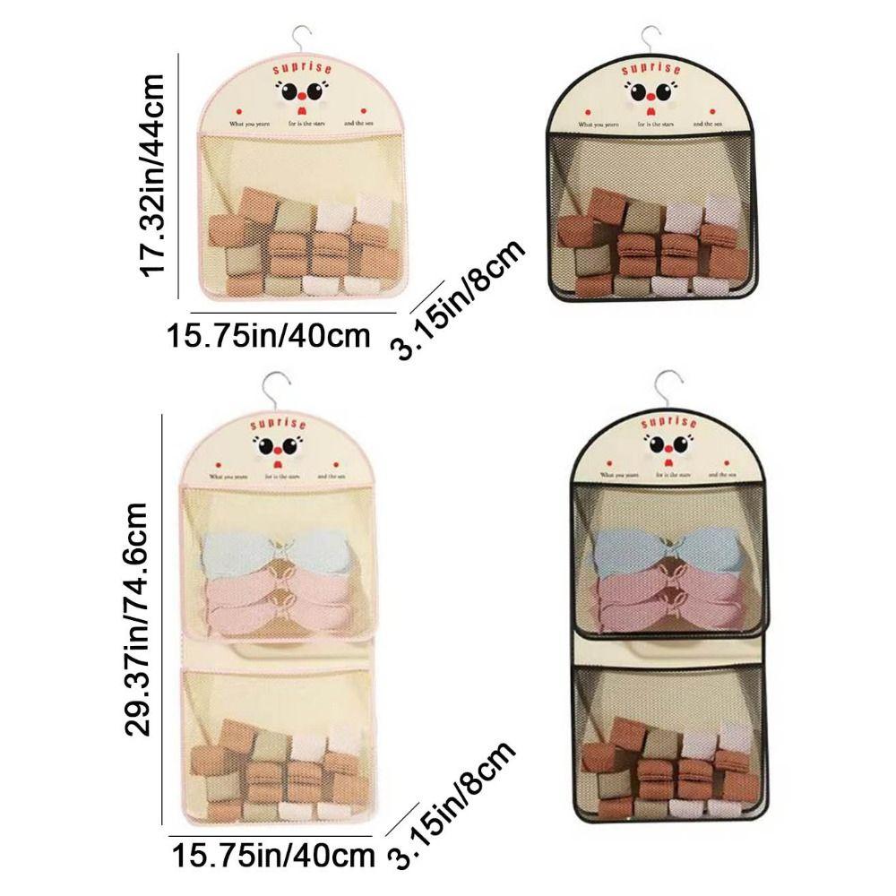 Non-woven Fabric Large Capacity Storage Mesh Bag 1/2 Layer Hanging Mesh Bag for Home