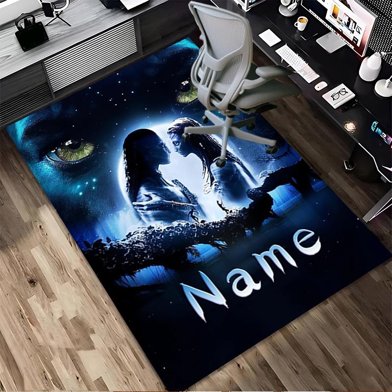 Tappeto Personalizzato con Nome e Avatar Mondo Soggiorno Antiscivolo Morbido Tappeto per Camera da Letto Sala Giochi Divano Ufficio Decorazioni per la Casa Zerbino