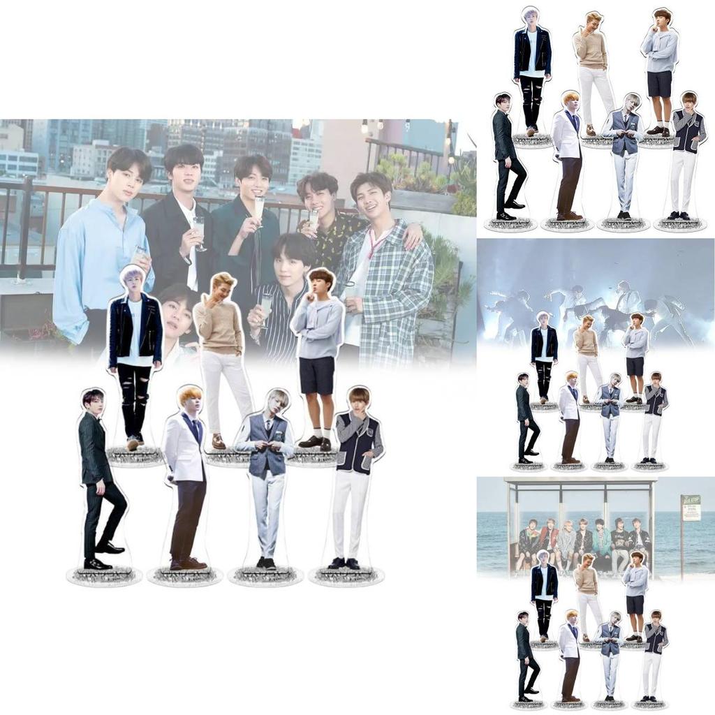 Högkvalitativ Kpop-stjärna Bts Bangtan Boys Akrylställ Figur Dubbelsidig Hem Bordsdekor