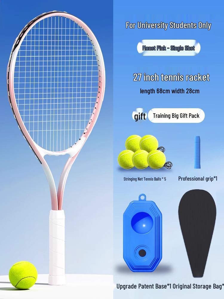 Child & Adult Single Tennis/Badminton Rebound Trainer Racket