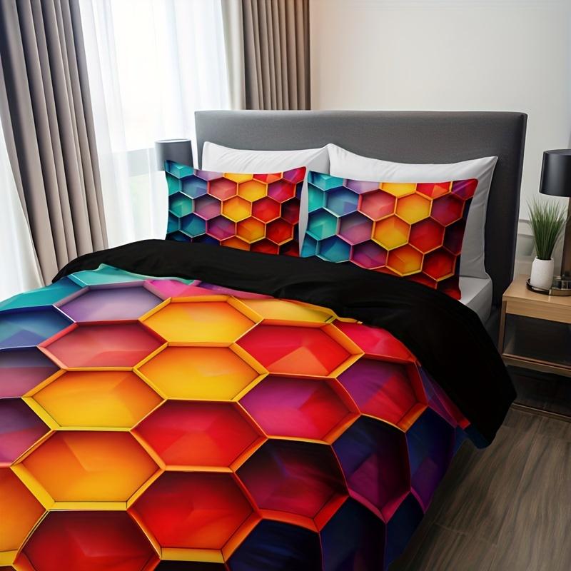 Duvet Cover Set King Size Plaid Grid Pattern Geometric Checkered El Luxury Soft Bedding Set Comforter Cover