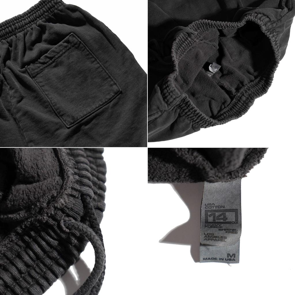 Angeles LOSANGELES APPAREL HF02GD 14oz Heavy Fleece Sweat Shorts Garment Dyed Made in USA Post Dyed Vintage Black XL [Los Apparel] [Used]