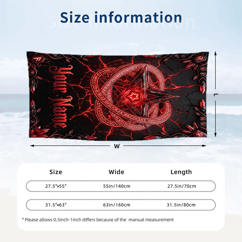 Witchcraft Theme Beach Towel Personalized Custom Name & Text Soft Quick Dry Beach Towel for Swimming Travel