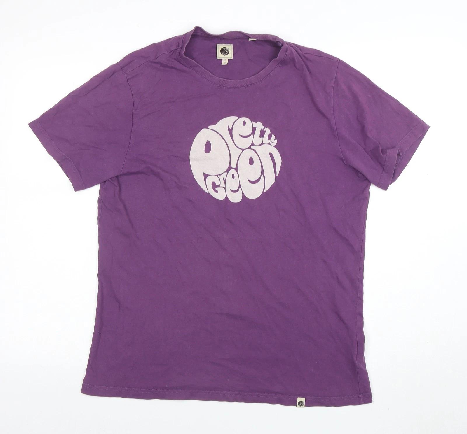 

Pretty Green Men s Purple Graphic Logo Regular Fit T-Shirt Size M M